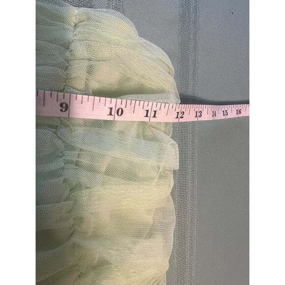 Vintage Masquerade Lime Green Neon Handkerchief Hem Dress - Picture 8 of 10